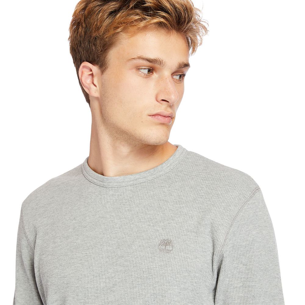 Camisa Masculino - Timberland Wharf River Waffle-Knit Crewneck - CNGPA6092 - Cinzentas